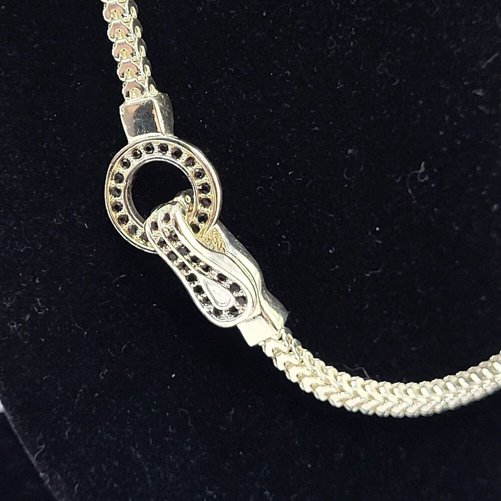Chunky Chain Necklace 18in Buckle Rhinestone Clasp